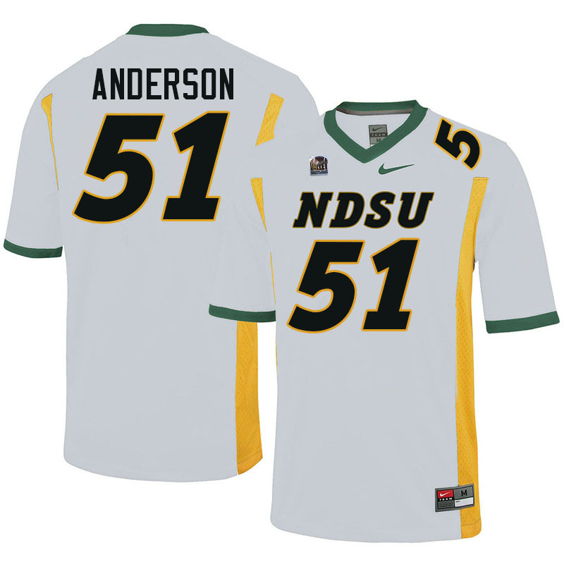 North Dakota State Bison #51 Sam Anderson College Football Jerseys Stitched-White